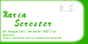 maria serester business card